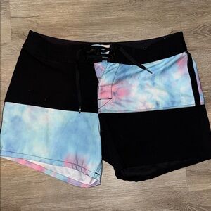 Rusty Black and Tie-Dye Hybrid Shorts